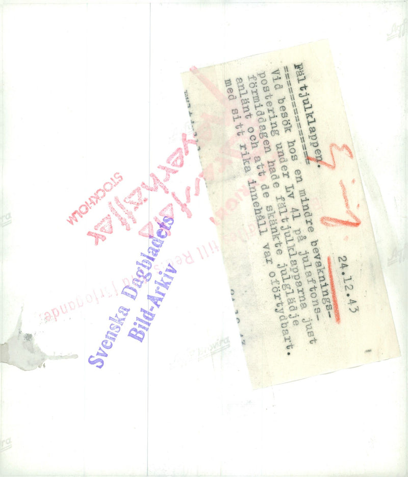 Swedish military emergency service July to Dec 1943 - Vintage Photograph