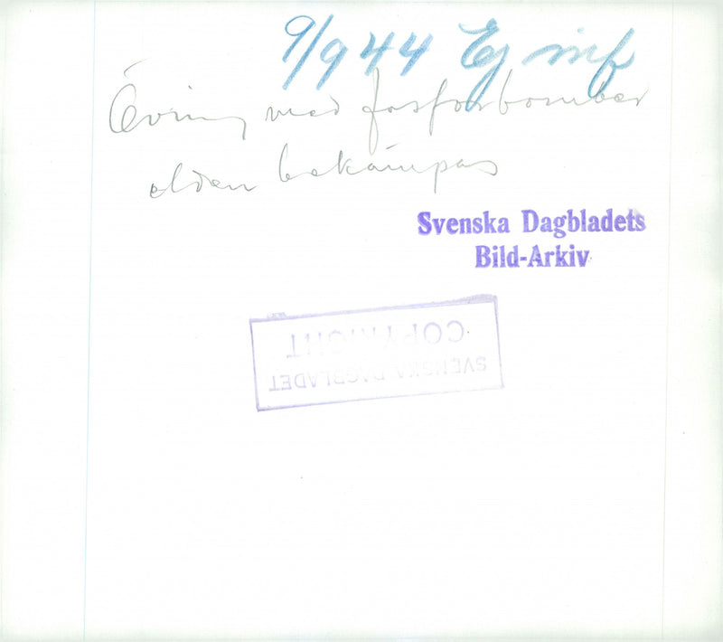 Swedish Military Civil Defense exercise 1943-1949 - Vintage Photograph