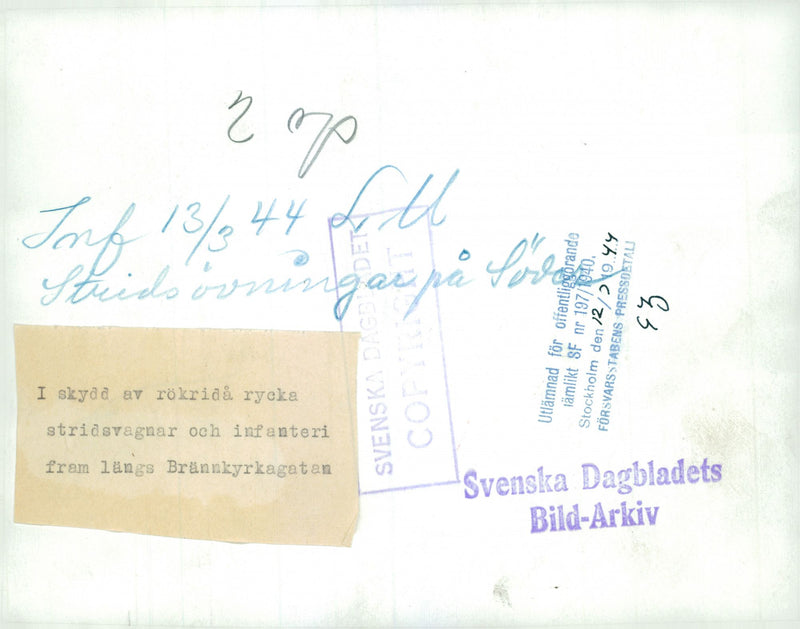 Swedish Military Field maneuvers Jan-June 1944 - Vintage Photograph