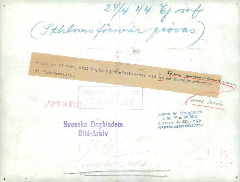 Swedish Military Field maneuvers Jan-June 1944 - Vintage Photograph