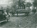Soldiers gathered in the village, holding gun and standing at check post. - 26 August 1931 - Vintage Photograph