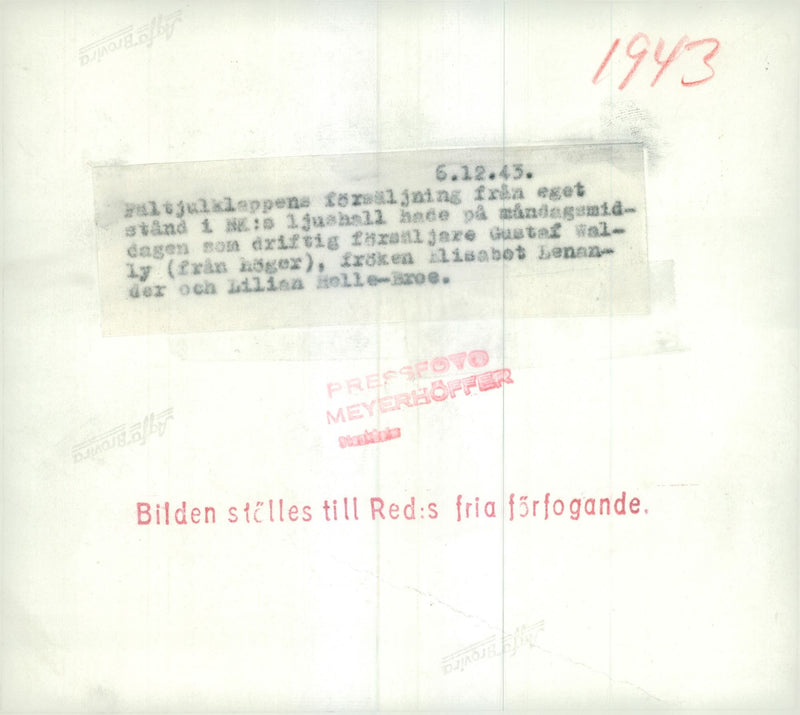 Swedish military emergency service July to Dec 1943 - Vintage Photograph