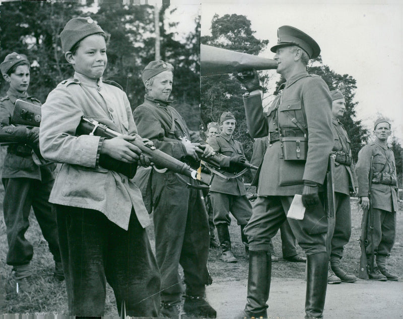 Swedish Military Landsturm Youth 1941 - Vintage Photograph
