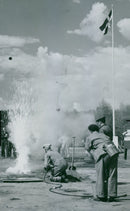 Swedish Military Civil Defense exercise 1943-1949 - Vintage Photograph