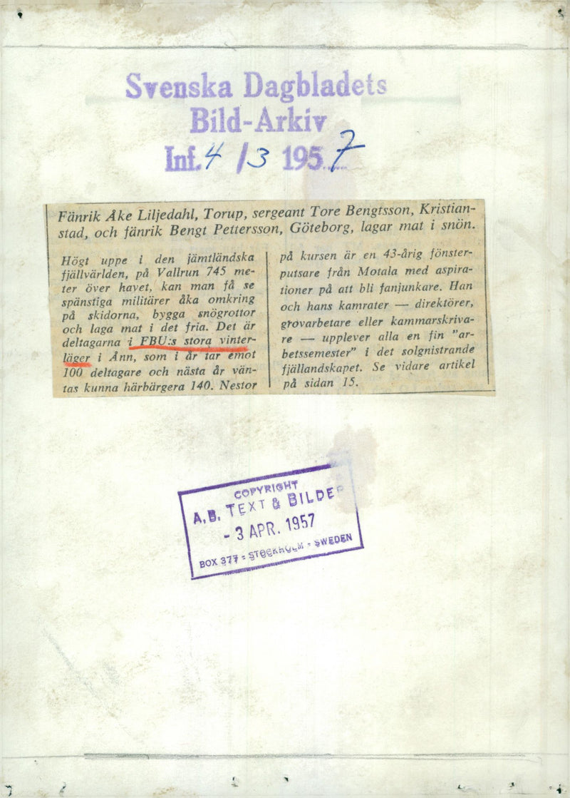 Voluntary officer training (FBU) Sweden - Vintage Photograph