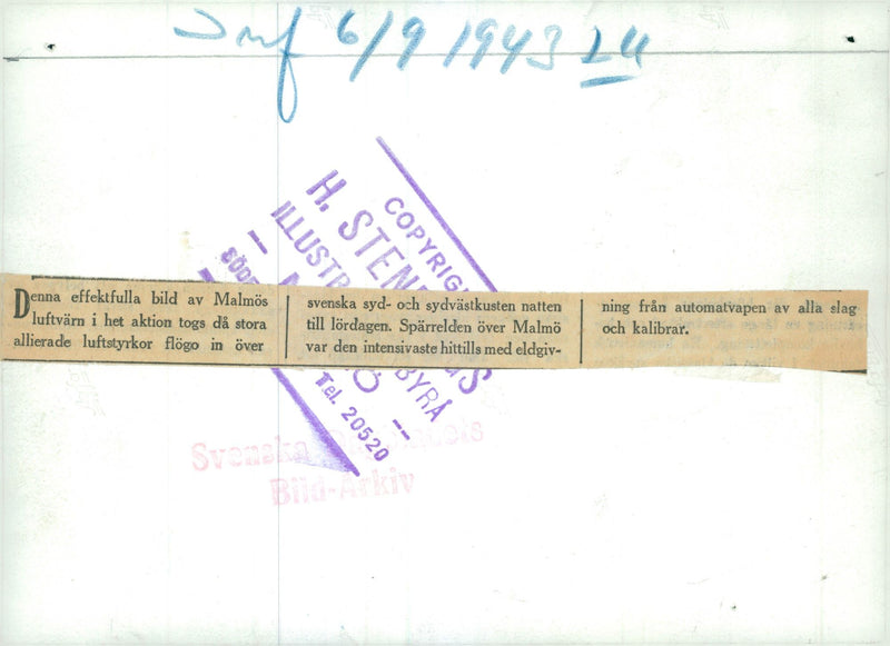 Swedish military emergency service July to Dec 1943 - Vintage Photograph