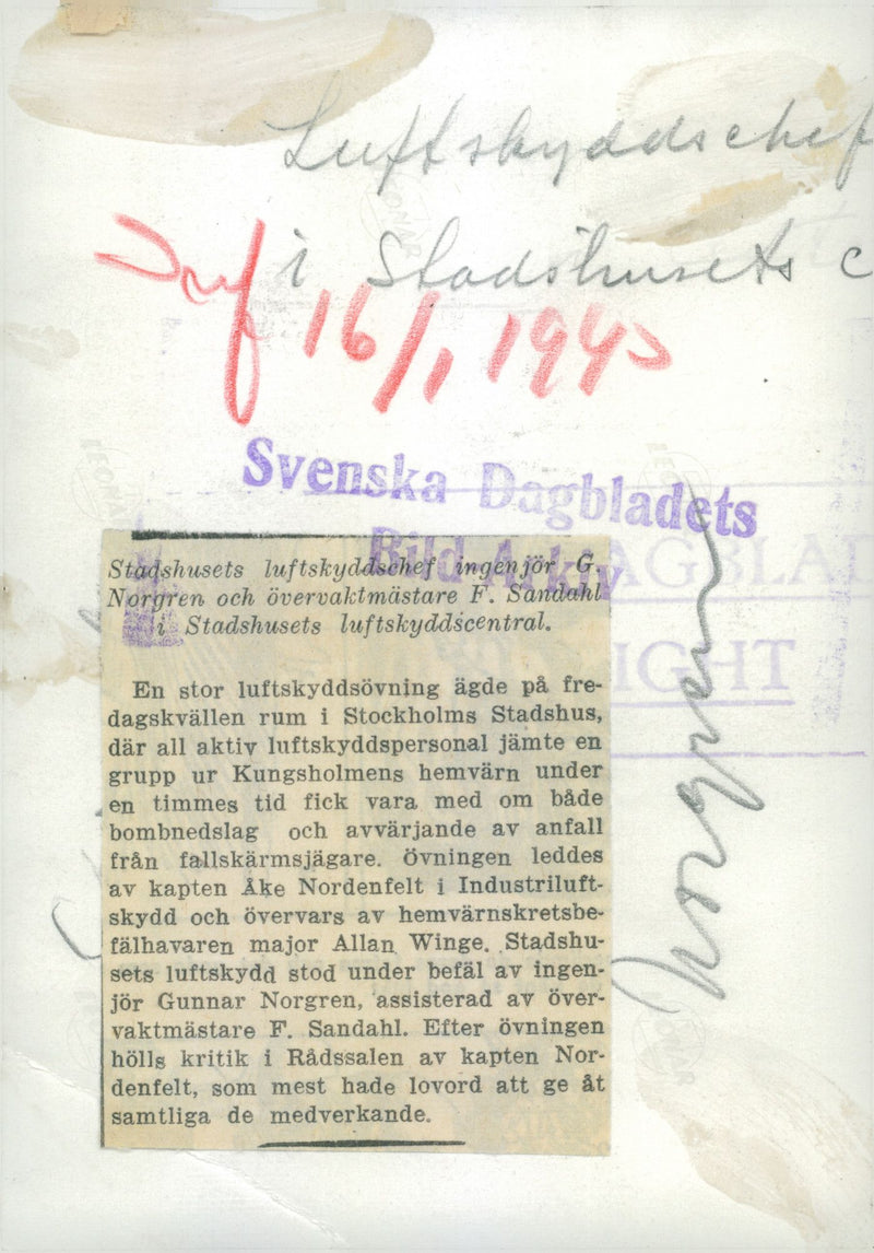 Swedish Military Civil Defense exercise 1943-1949 - Vintage Photograph