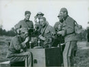 The soldiers liked to taste the food served in the "snow cans". - Vintage Photograph