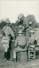 Air defense exercise during field operation. - Vintage Photograph