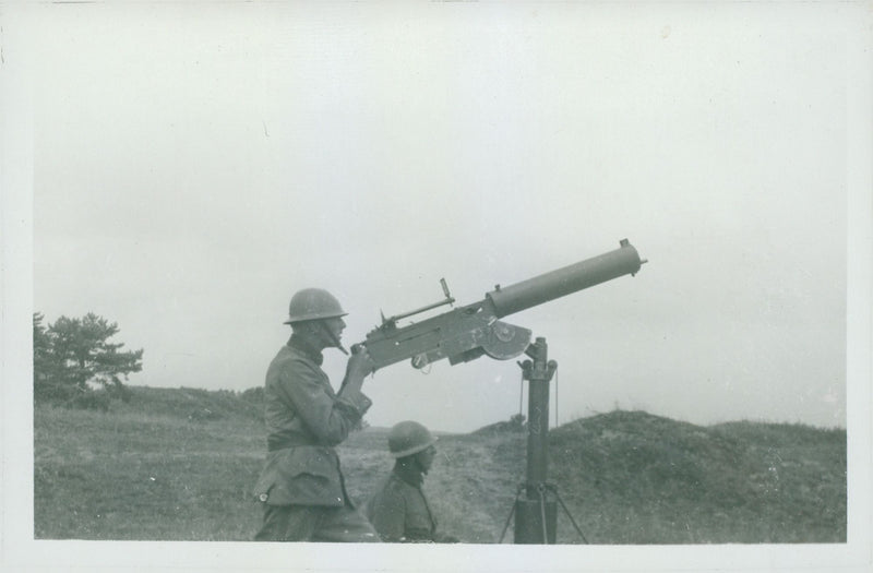 Swedish military air defense 1937 and earlier - Vintage Photograph