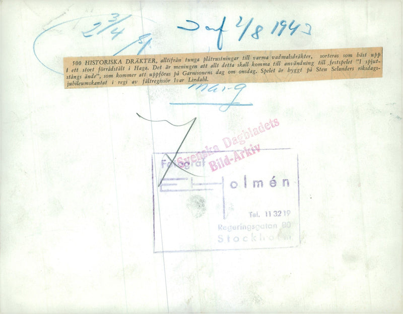 Swedish military emergency service July to Dec 1943 - Vintage Photograph