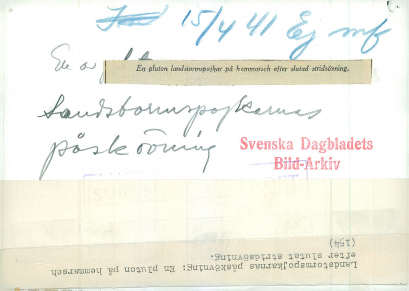 Swedish Military Landsturm Youth 1941 - Vintage Photograph