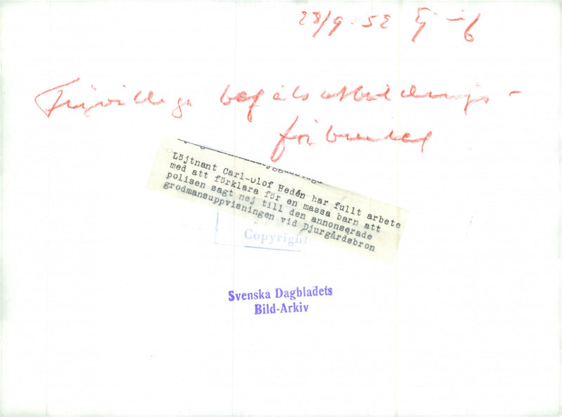 Voluntary officer training (FBU) Sweden - Vintage Photograph