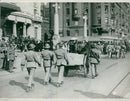 The Machine Gun unit is marching - Vintage Photograph