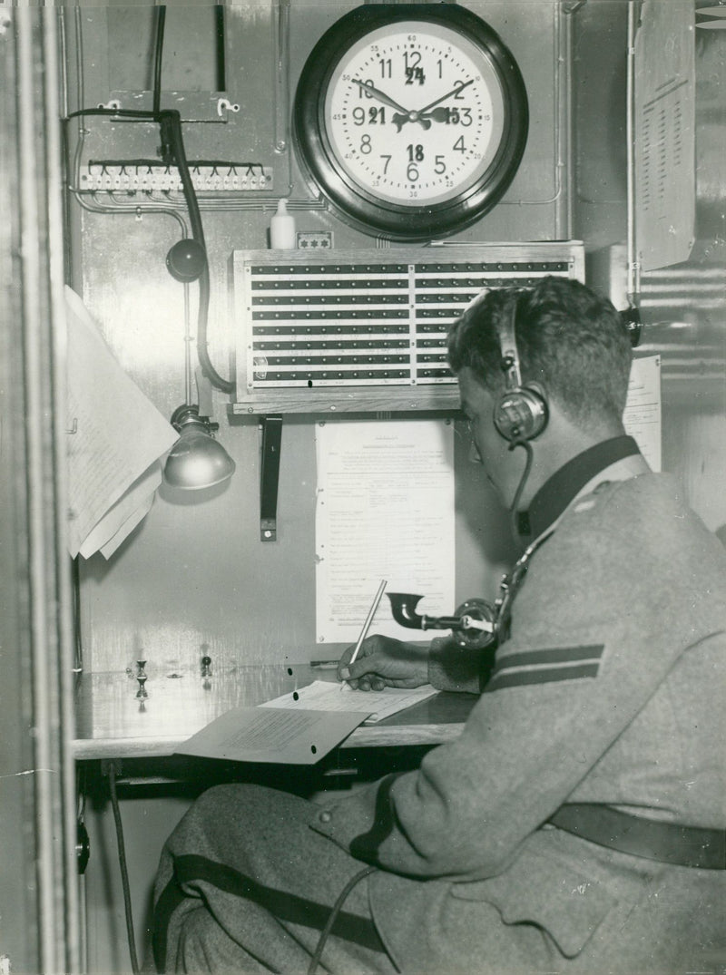 Air protection staff on the phone - Vintage Photograph