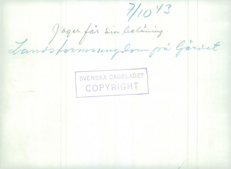 Swedish Military Landsturm Youth 1941 - Vintage Photograph