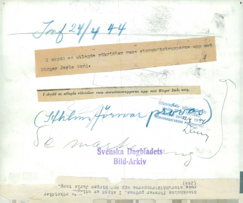 Swedish Military Field maneuvers Jan-June 1944 - Vintage Photograph