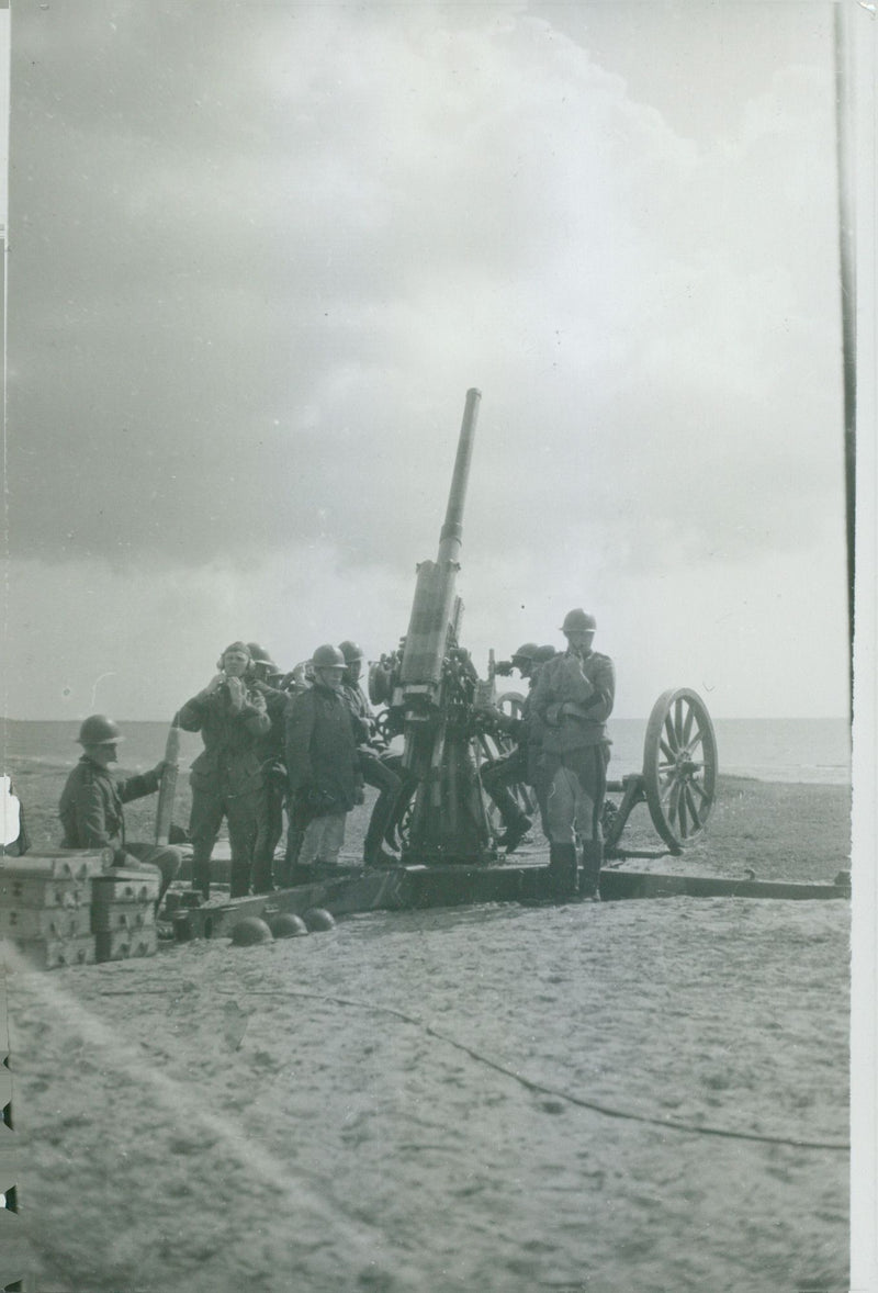 Swedish military air defense 1937 and earlier - Vintage Photograph