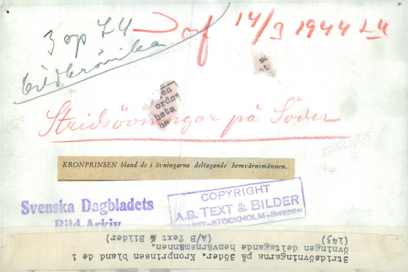 Swedish Military Field maneuvers Jan-June 1944 - Vintage Photograph