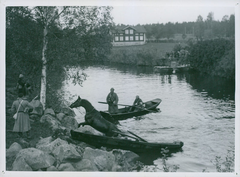 Swedish military maneuver GÃ¤strike manueuver 1936 - Vintage Photograph