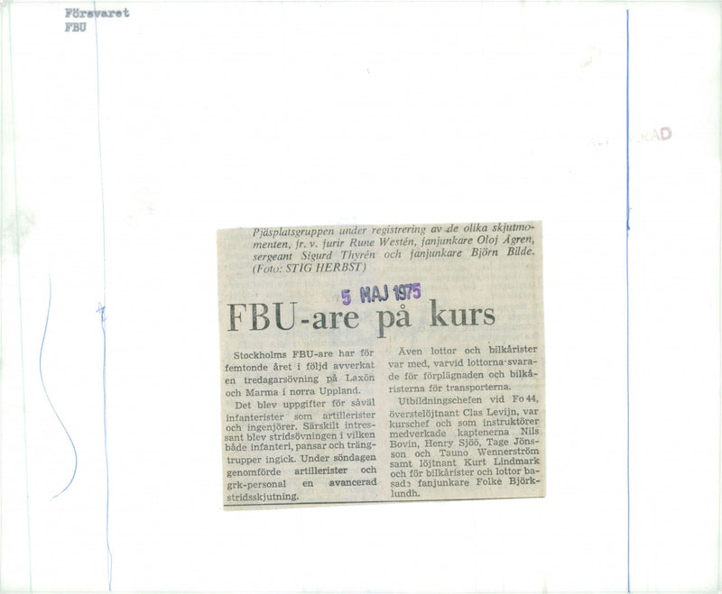 Voluntary officer training (FBU) Sweden - Vintage Photograph