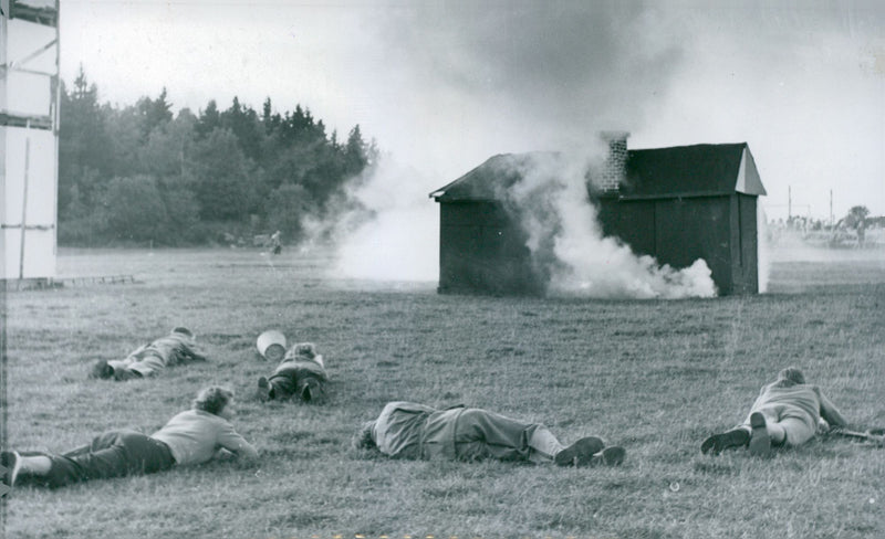 Swedish Military Civil Defense exercise 1943-1949 - Vintage Photograph