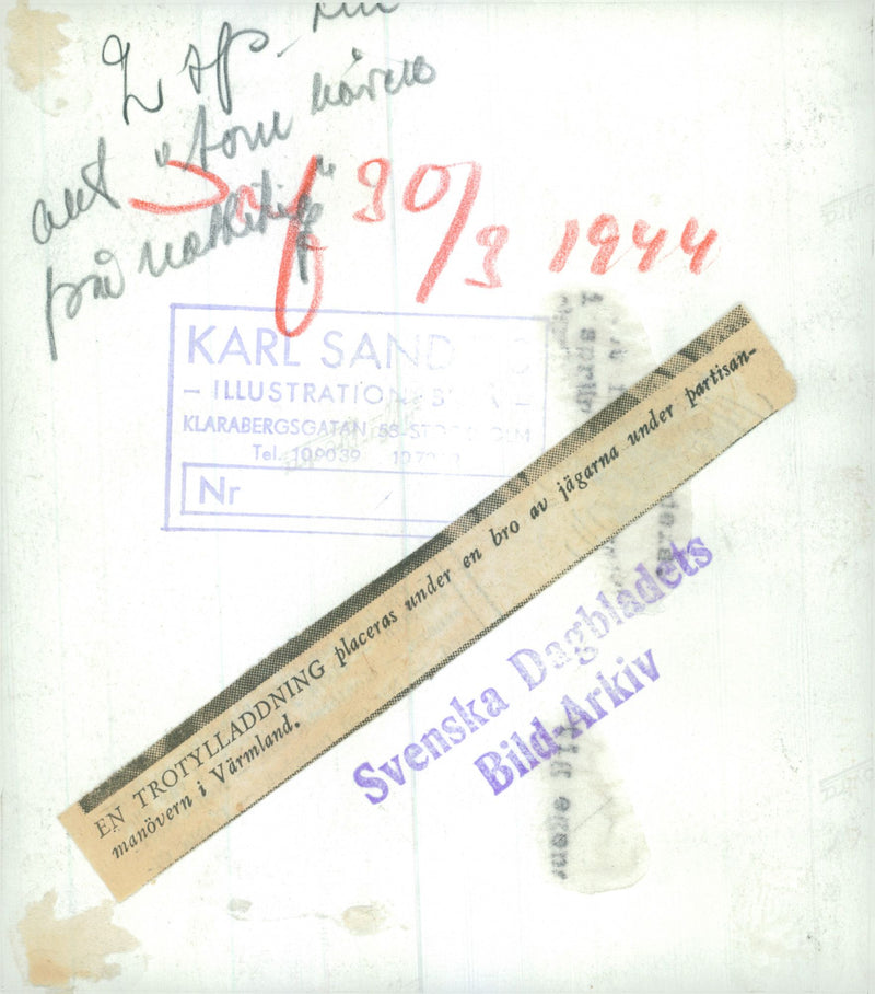 Swedish Military Field maneuvers Jan-June 1944 - Vintage Photograph