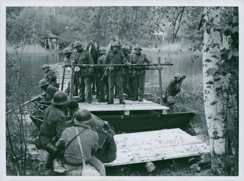 Swedish military maneuver GÃ¤strike manueuver 1936 - Vintage Photograph