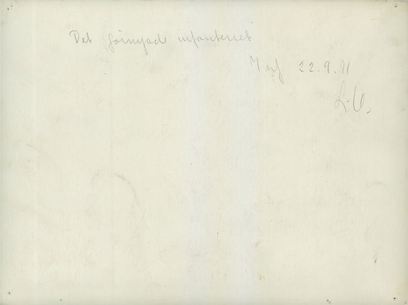 The renewed infantry. Troops taking a break during field control - Vintage Photograph