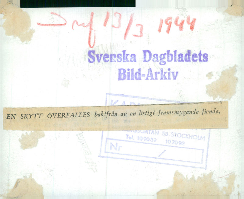 Swedish Military Field maneuvers Jan-June 1944 - Vintage Photograph