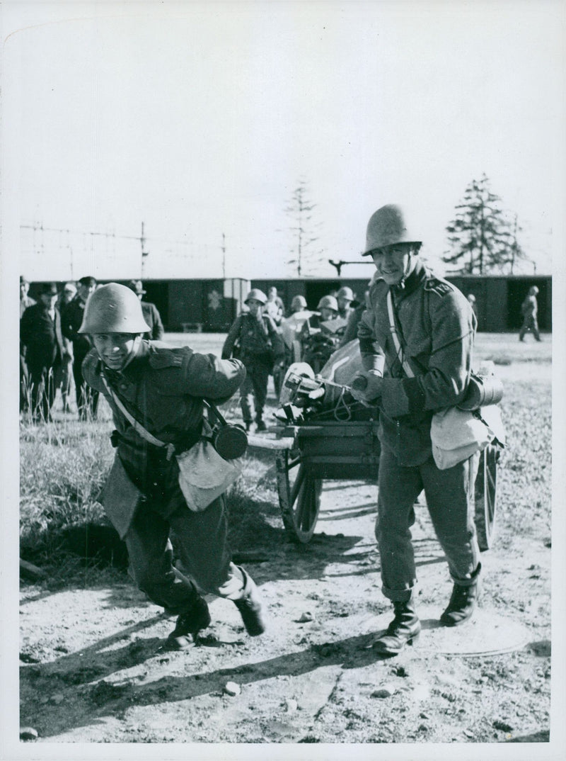 Swedish military maneuver GÃ¤strike manueuver 1936 - Vintage Photograph