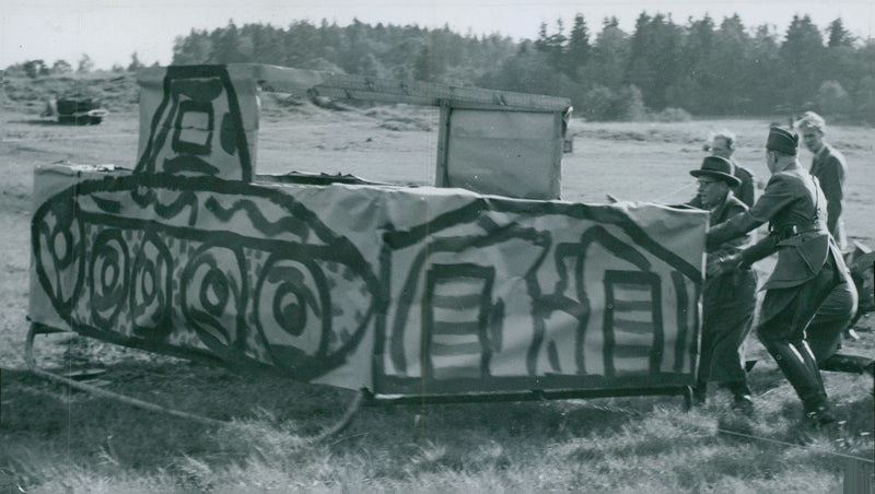 Tank dummy in action on JÃ¤rvafÃ¤ltet. 1944-1946 - Vintage Photograph