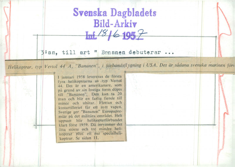 Swedish Military Army helicopters - Vintage Photograph