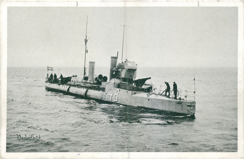 One of the navy boats on the mission. - Vintage Photograph