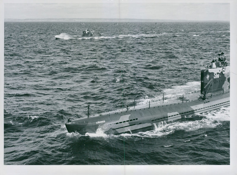 Submarine during operation "Kullen". - Vintage Photograph