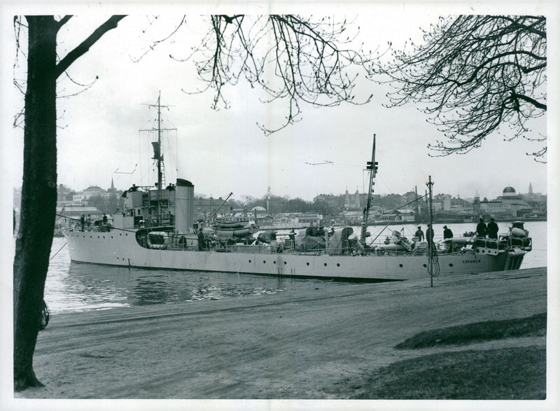 The patrol boat HSwMS Kaparen - 29 April 1938 - Vintage Photograph