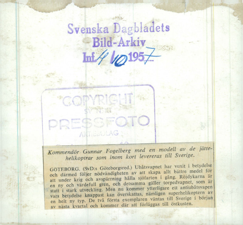 Swedish Military Army helicopters - Vintage Photograph