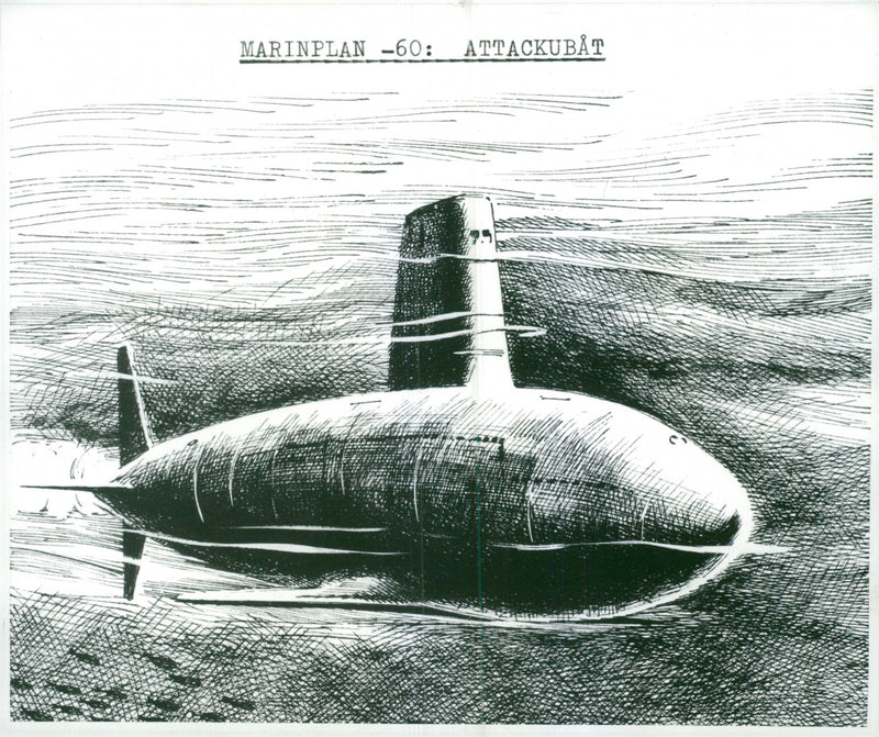 An illustration of a Submarine - Vintage Photograph