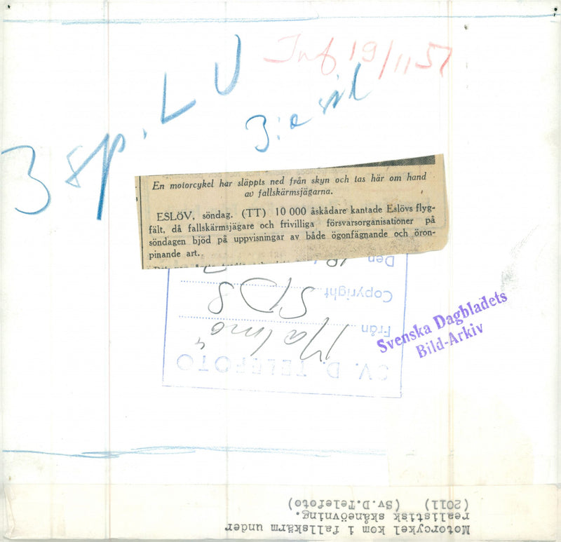 Swedish Military parachute troops - Vintage Photograph