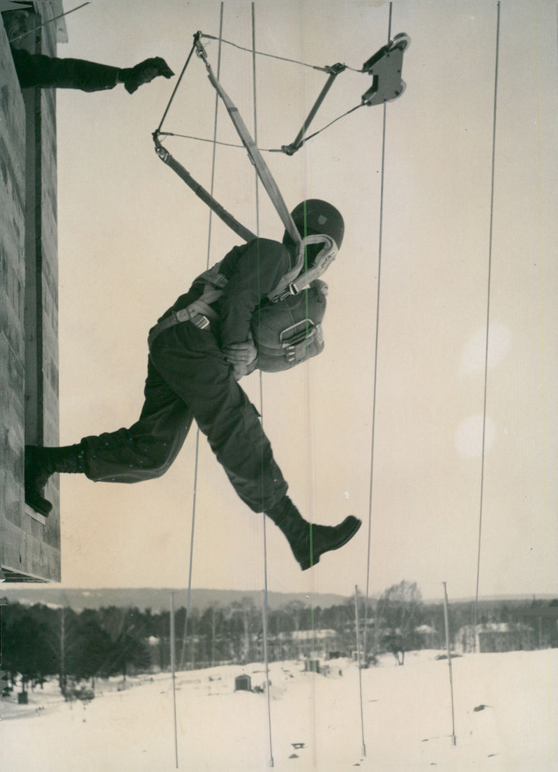 Swedish Military parachute troops - Vintage Photograph