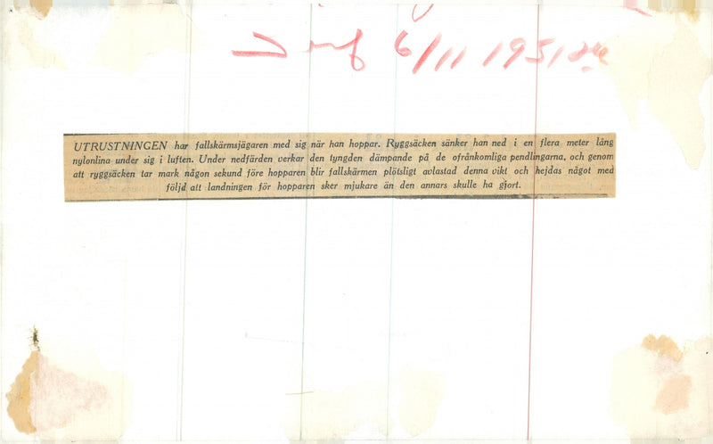 Swedish Military parachute troops - Vintage Photograph