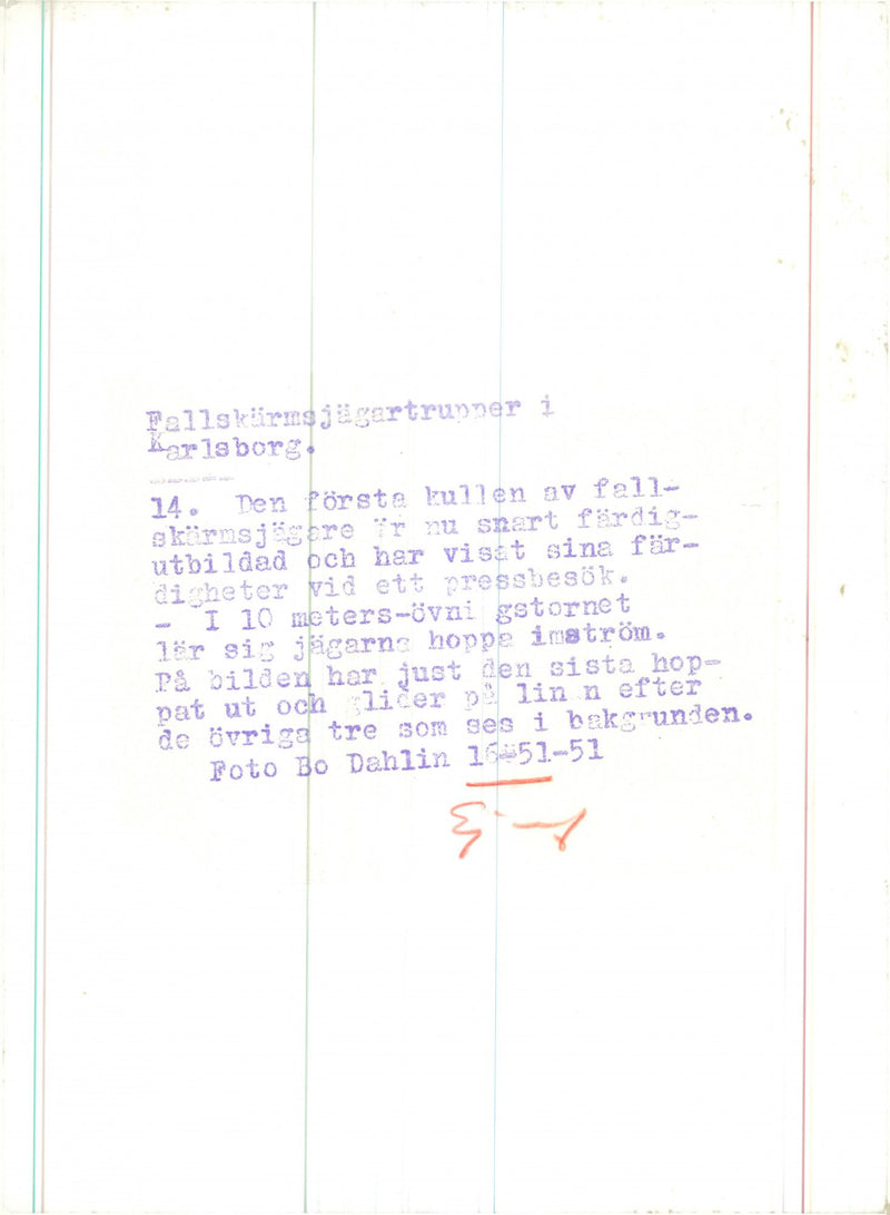 Swedish Military parachute troops - Vintage Photograph