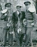 Three tribal employees who conquered the white cap. - Vintage Photograph