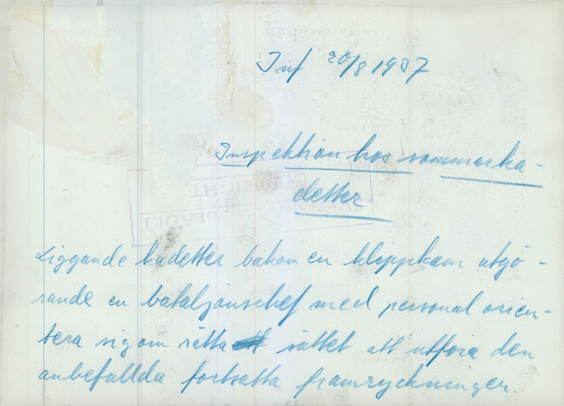 Landscape cadets behind a rock with the battalion commander at the Karlberg military school. - Vintage Photograph