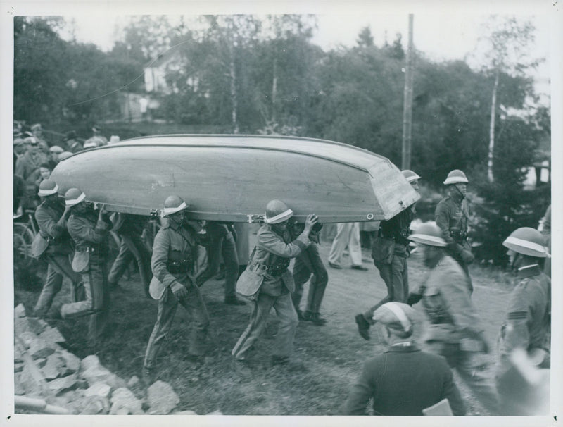 Swedish military maneuver GÃ¤strike manueuver 1936 - Vintage Photograph