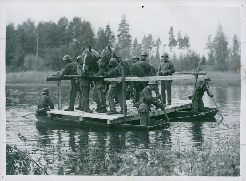 Swedish military maneuver GÃ¤strike manueuver 1936 - Vintage Photograph