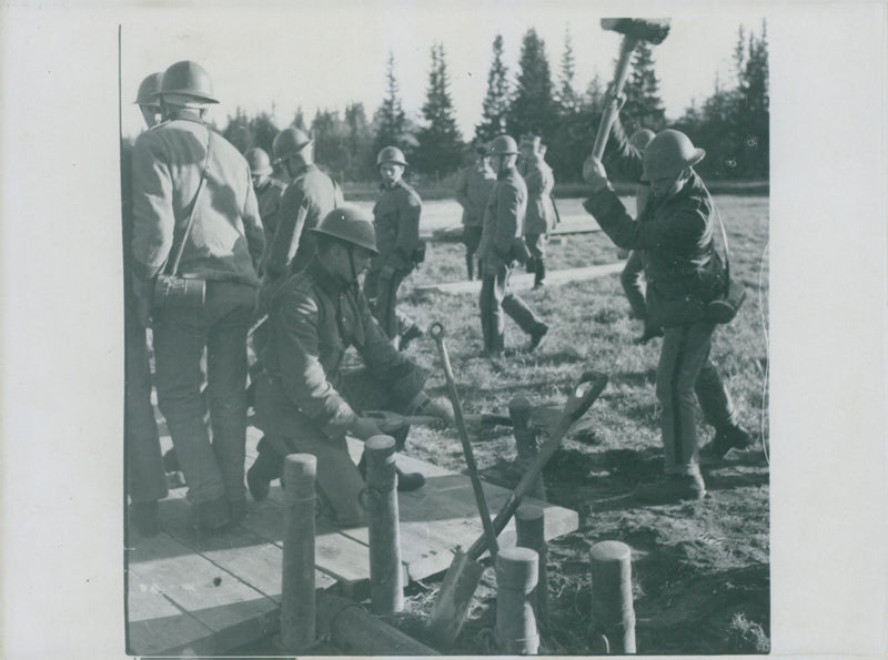 Swedish military maneuver GÃ¤strike manueuver 1936 - Vintage Photograph