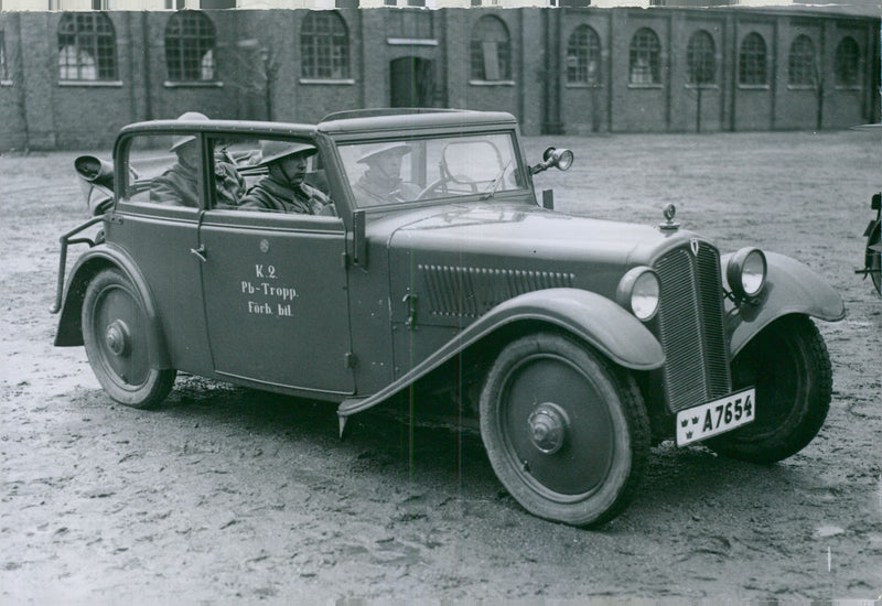 One of Army units cars. - Vintage Photograph