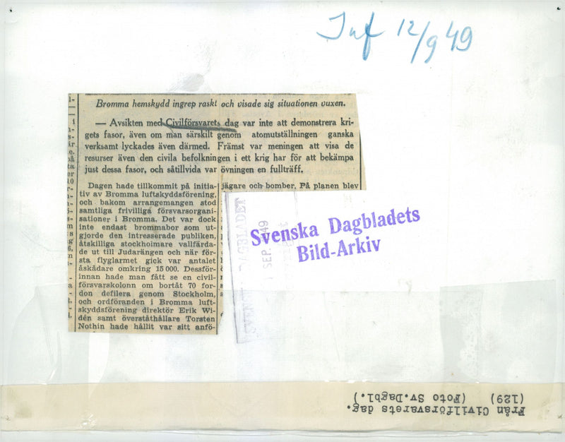 Swedish Military Civil Defense exercise 1943-1949 - Vintage Photograph