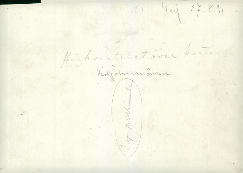 Headquarters Exercise map at VÃ¤stgÃ¶ta maneuver. - Vintage Photograph